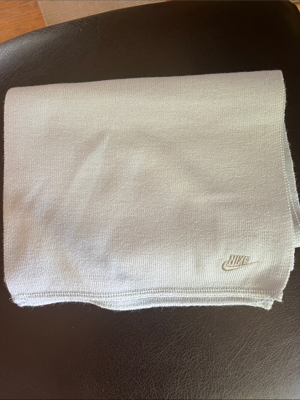 Nike Cream Knit Scarf with Subtle Embroidered Logo